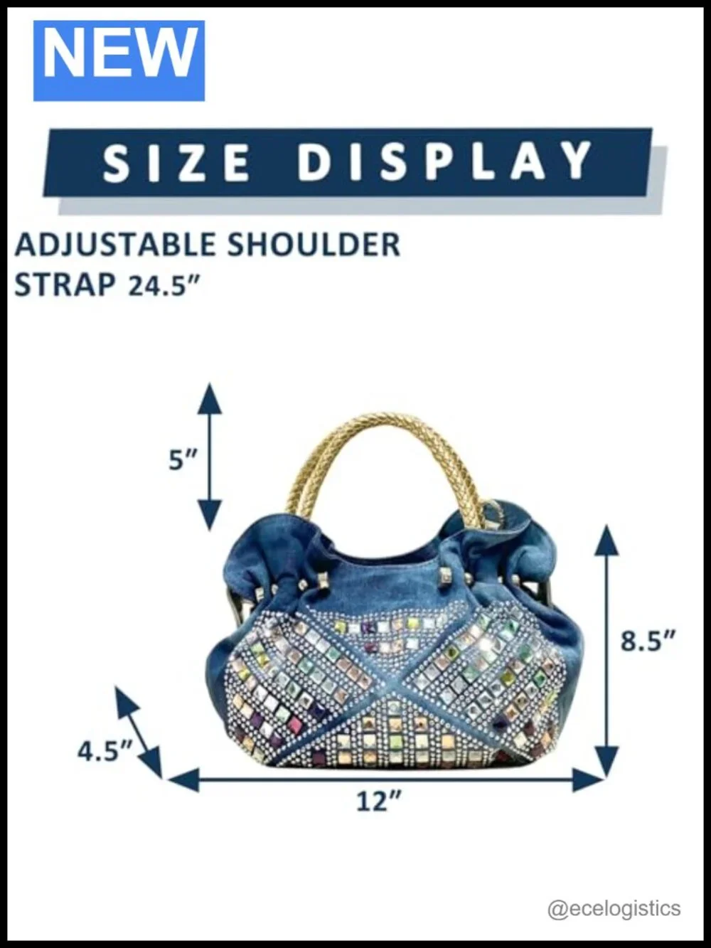 Denim Tote Bag for Women Shoulder Handbag Soft Vintage Travel Shopping